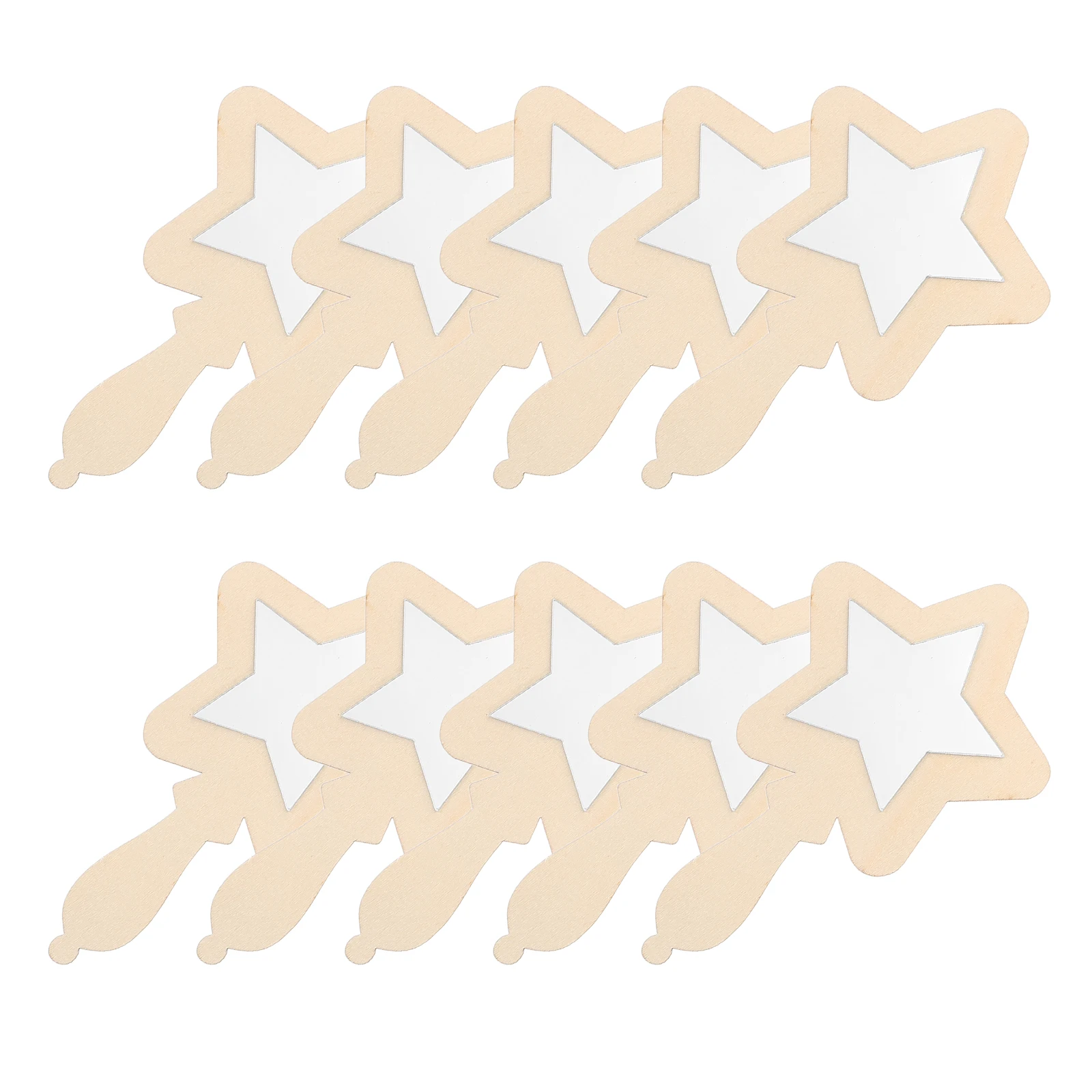 

10pcs Infant Small Mirror Handheld Wood Craft Toddler DIY Unfinished Portable Kids Project Makeup Cosmetics Decor