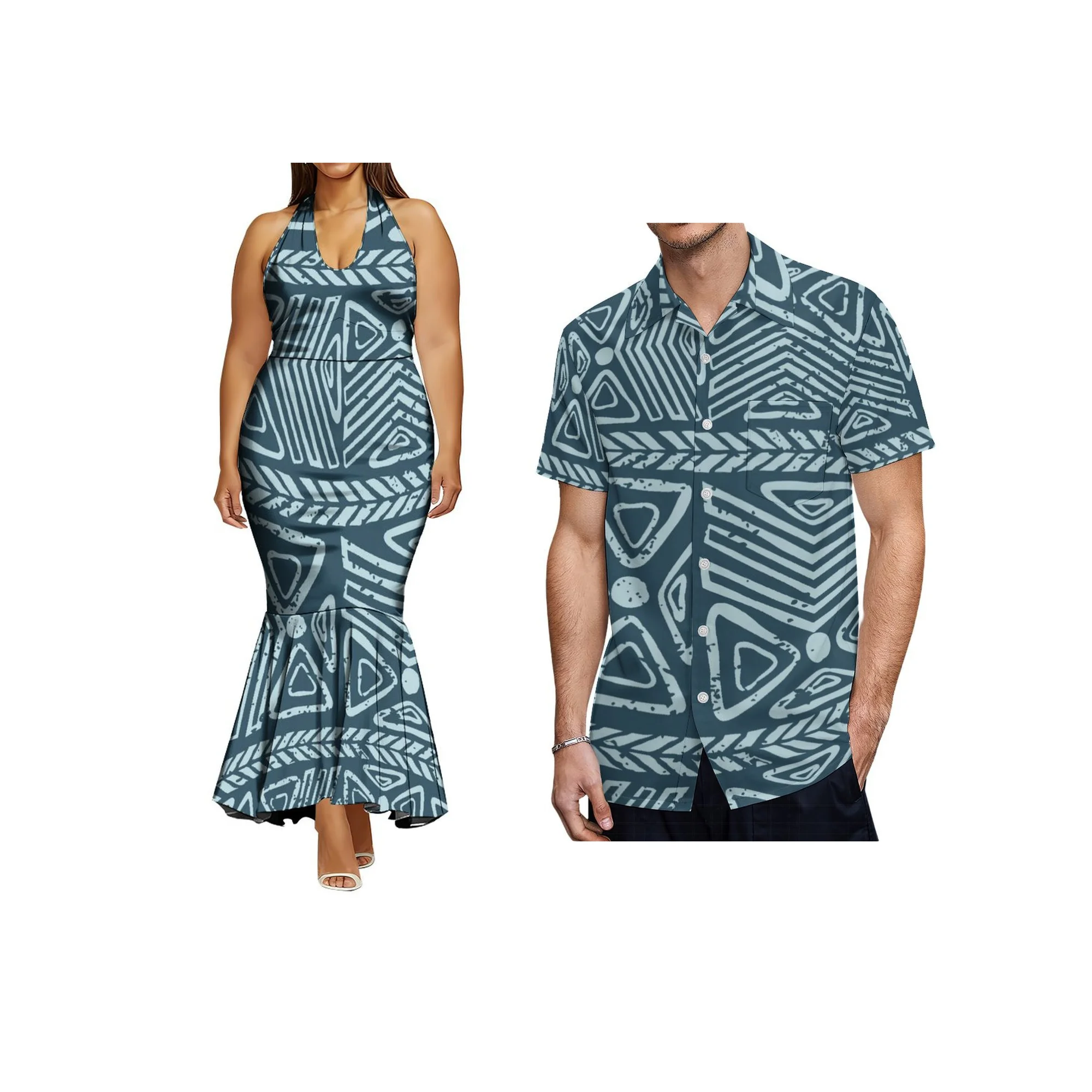 ชุดเดรสทรงเมอร์เมดหางปลาสำหรับผู้หญิง ราคาดีที่สุด พร้อมซิปด้านข้าง ชุดราตรีเข้ารูป ดีไซน์แบบแปซิฟิกไอส์แลนด์ ชุดเดรสผูกเชือก