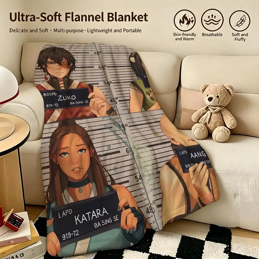 

animation A-Avatar The Last Airbender-r Throw Warm Soft Flannel Blanket, Multi-use for Sofa Bed Camping Travel Nap