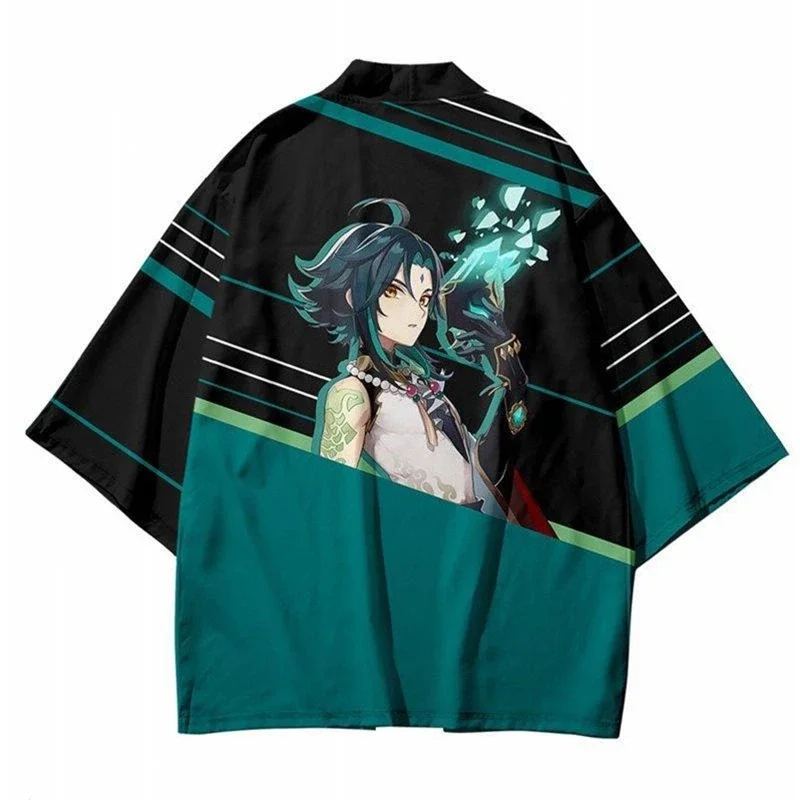 2022 Game Genshin Impact Xiao Kimono 3D Print Xiao Cosplay Haori Cloak Party Tops Streetwear Summer Unisex Shirt