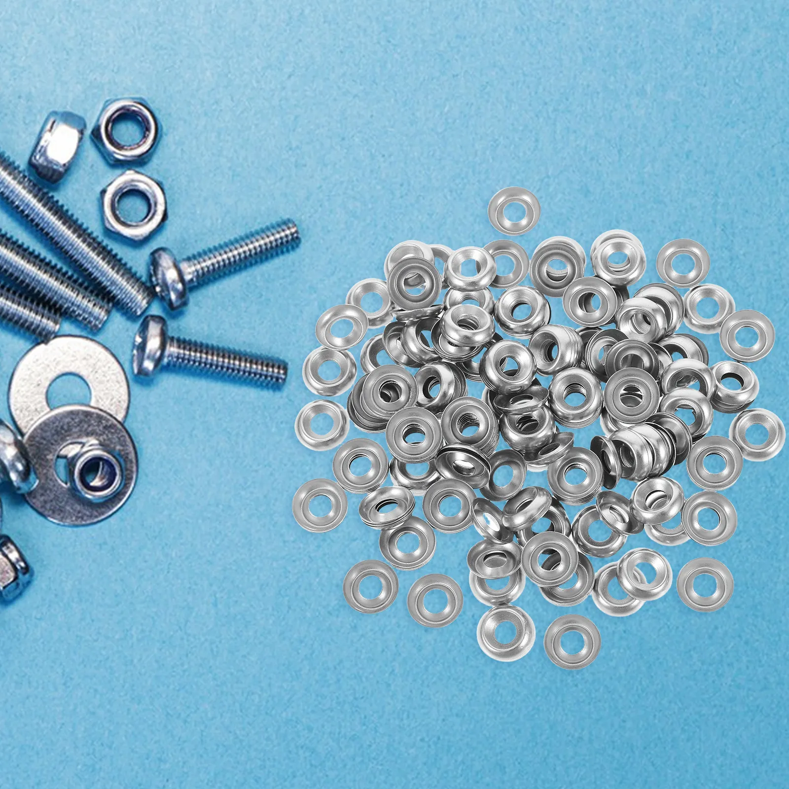 200Pcs Stainless Steel Fisheye Washers Concave Convex Bowl Type Finishing Countersunk Washers for Construction Plumbing