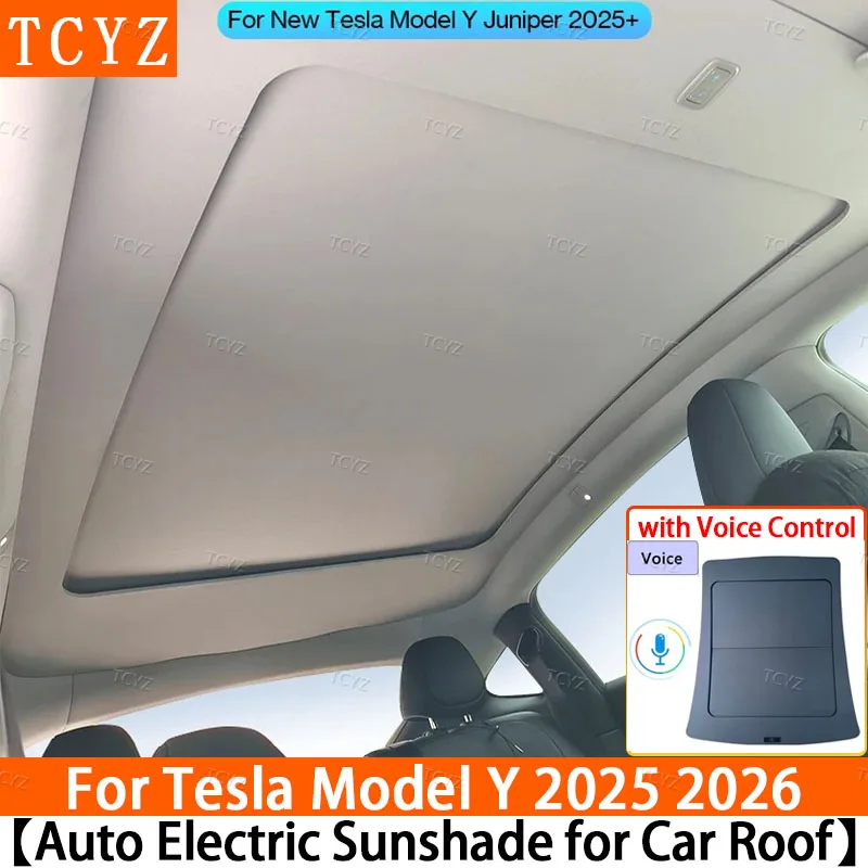 

Electric Sunshade for Tesla Model Y Juniper 2025 2026 Sunroof Retractable Sun Visor Glass Skylight Car Interior Accessories