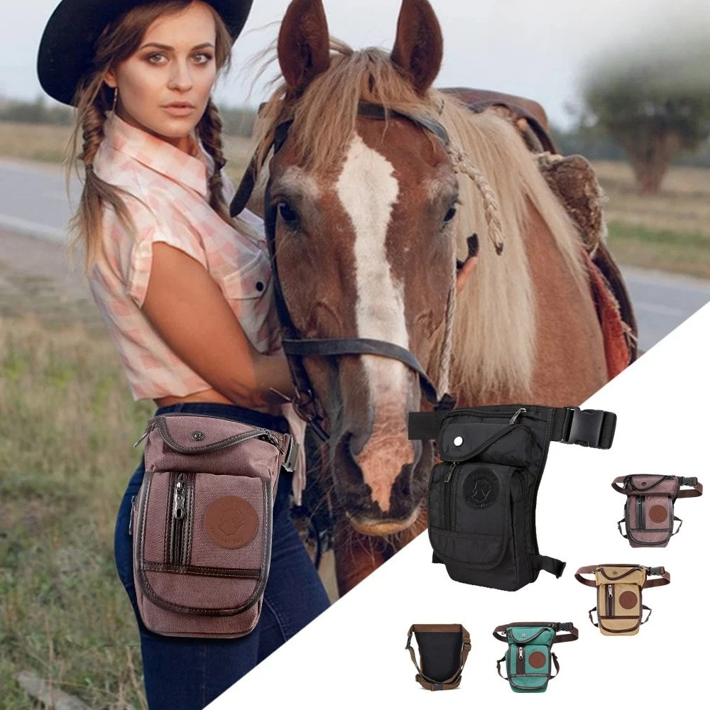 New Men's crossbody bag multifunctional sports European American retro outdoor travel waist bag motorcycle riding canvas leg bag
