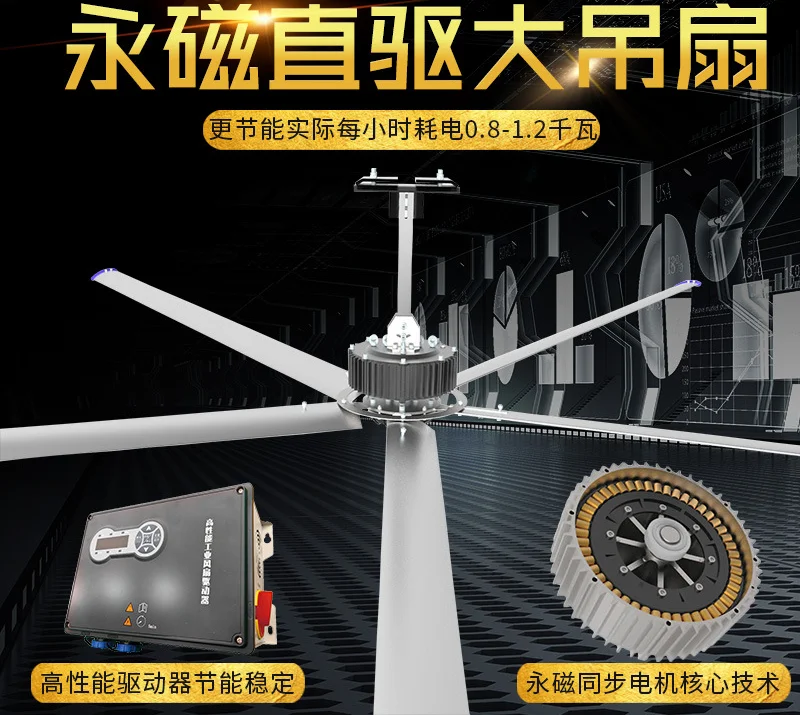 7.3 meters warehouse industrial large fan high power workshop ceiling fan