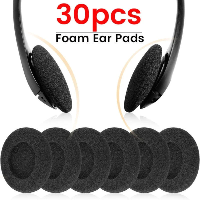 30-10Pcs Sponge Headset Replacement Memory Foam Ear Pads 35/45/50/55/60mm for Logitech PC960 Stereo Headset USB Earphone Pillow