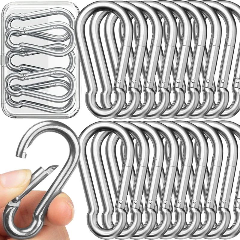 Heavy Duty Spring Snaps Hooks Carabiner Clips Quick Links Clip Hanging Hammocks Carabiner Hooks Outdoor Camping Keychain Buckles