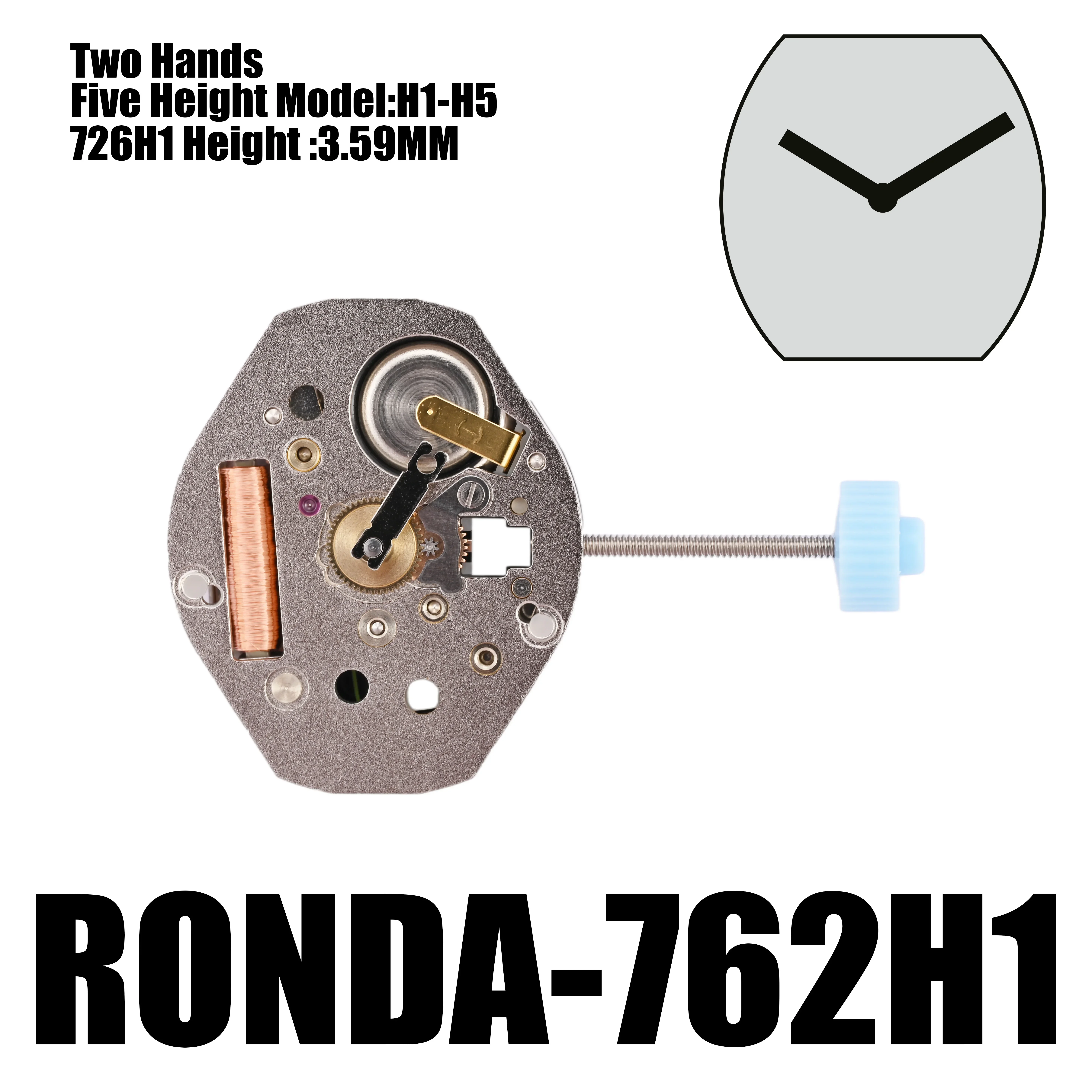 762 movement ronda 762 movement height H1 H2 H3 H4 H5 quartz movement 2 Hands replacement watch repair parts