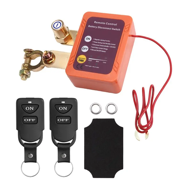 

Automatic Power-Off Switch For Car Battery 24V/12V 240A Remote Control Battery Disconnect Device Power-Off Switch