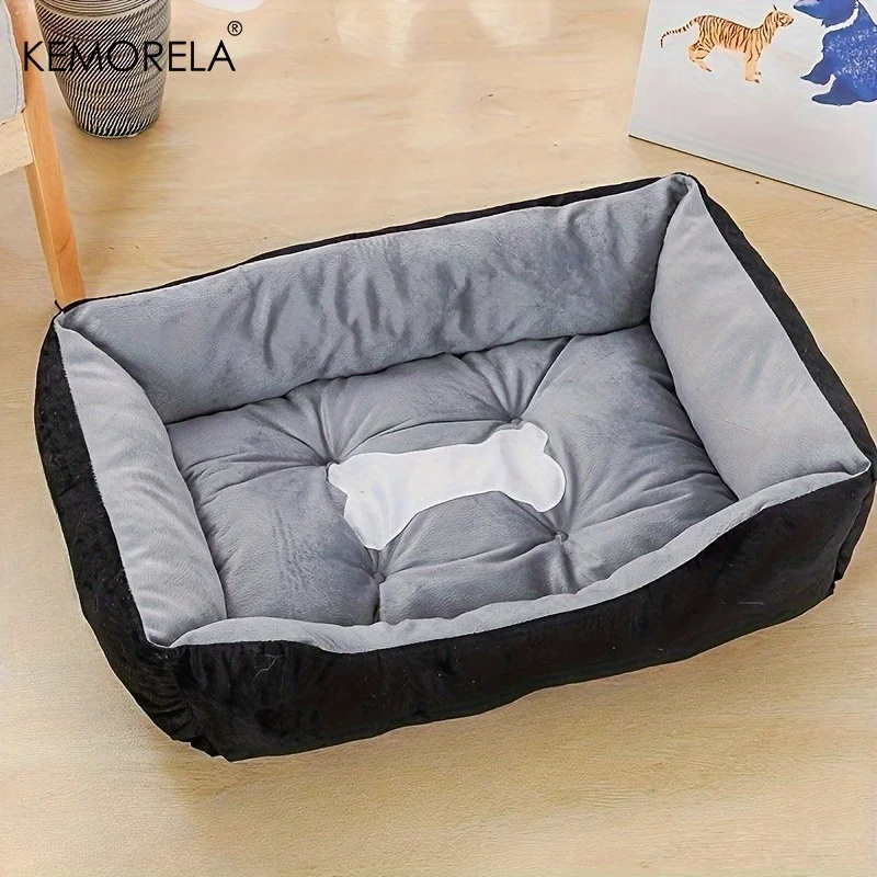 Orthopedic Plush Dog Bed High Rebound Comfortable Support White PP Filled for Small to Large Breeds All Seasons Use