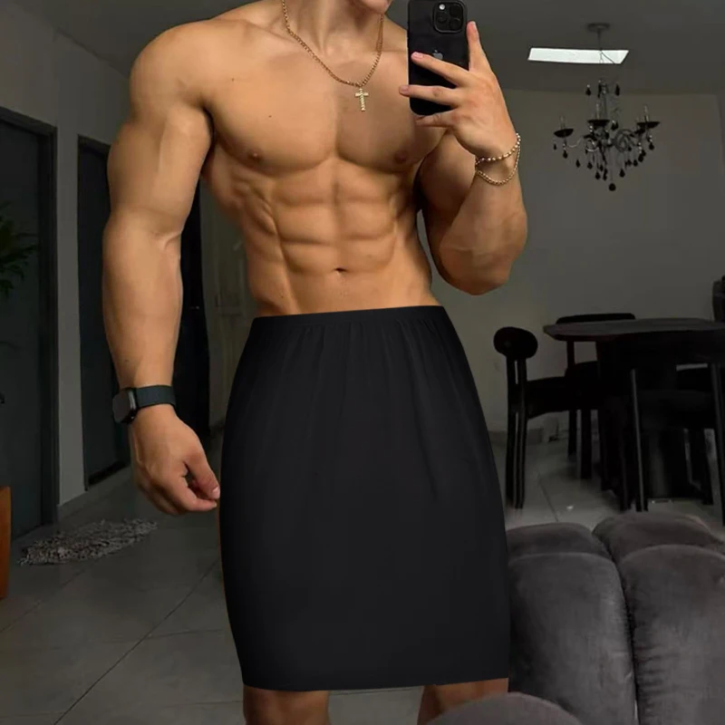 

ADANNU Men's Ultra Thin Modal Bath Shorts Side Split Lightweight Comfortable Loungewear