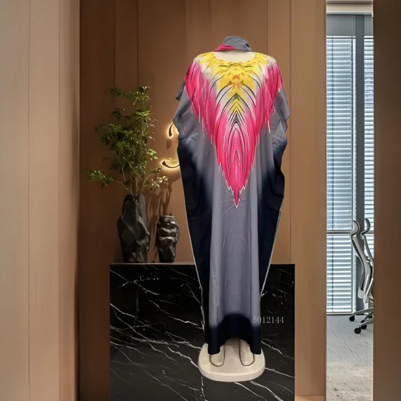 Elegantes, florales Baumwoll-Abaya für Damen, bescheidenes muslimisches Modekleid mit Schal, Dubai, islamische Kleidung, Gebetsrobe, individuell gestaltet, 2025