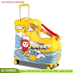 Travel kids luggage cartoon Riding trolley case children's riding suitcase can sit and ride rolling luggage gift travel bags