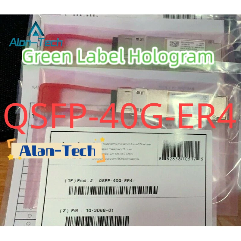 

Green Label Hologram QSFP-40G-ER4 40GBASE-ER4 QSFP with OTU3 Data Rate Support, 1310 Nm, SMF