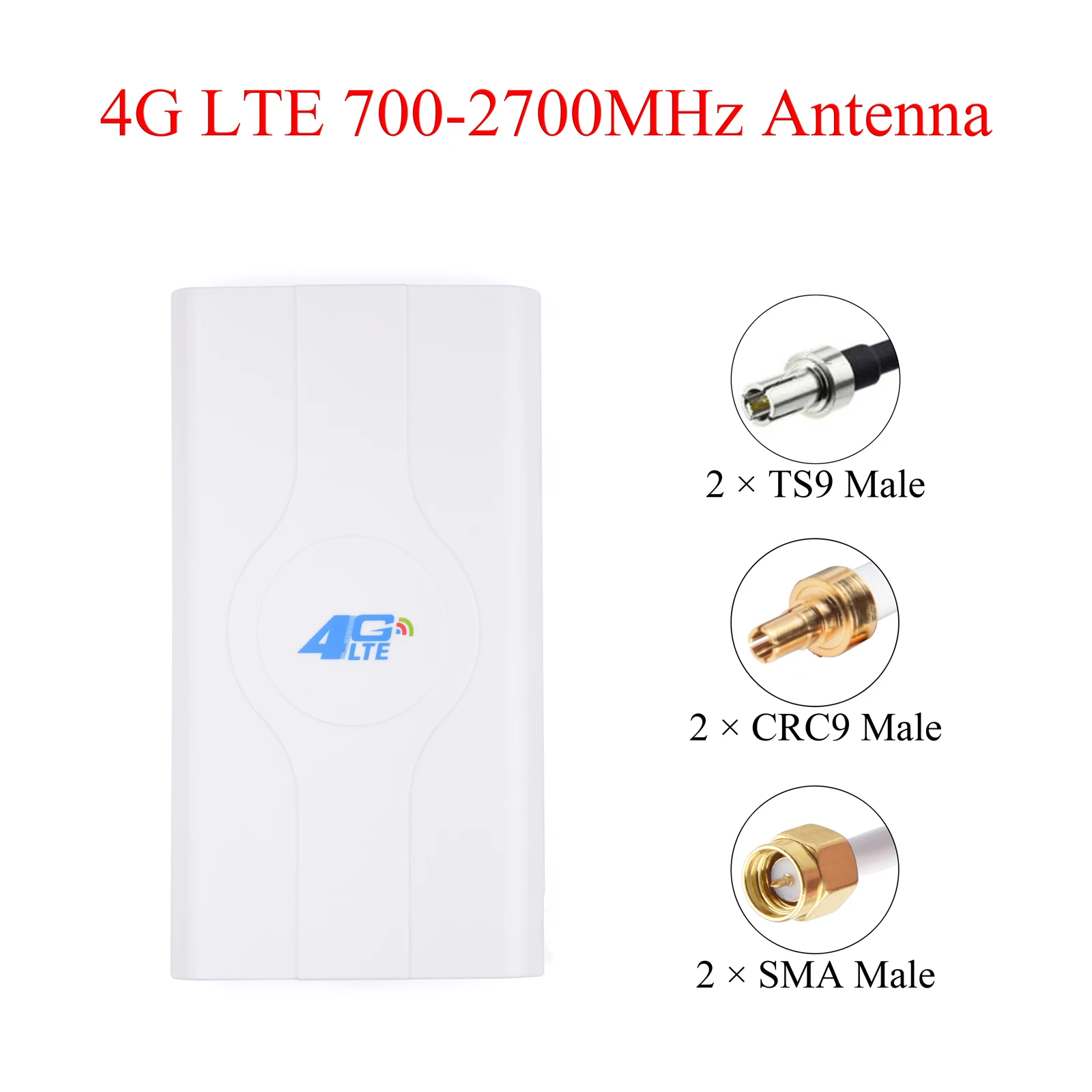 

36dbi 4G LTE Antenna 700-2700mhz Mobile Panel Antenna TS9/CRC9/SMA Male Connector Cable 2m/6.56ft For 4G Router Wireless WiFi