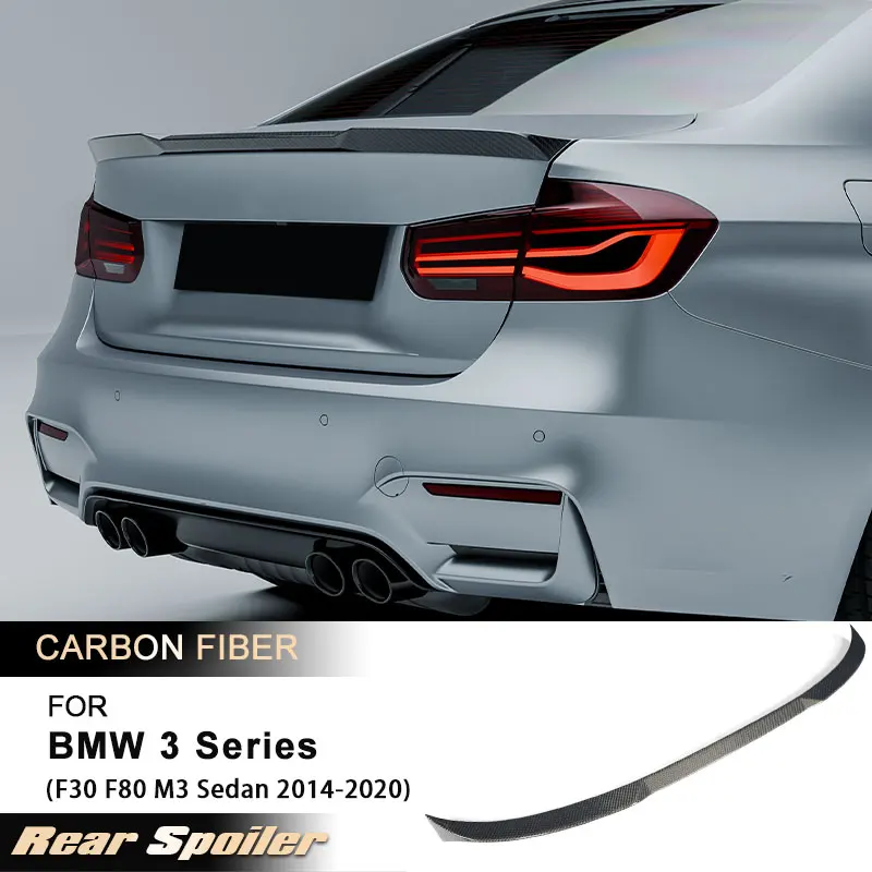

Car Rear Trunk Spoiler Wings for BMW 3 Series F30 F80 M3 Sedan 2014-2020 Racing Rear Spoiler Boot Wing Lip Full Carbon Fiber
