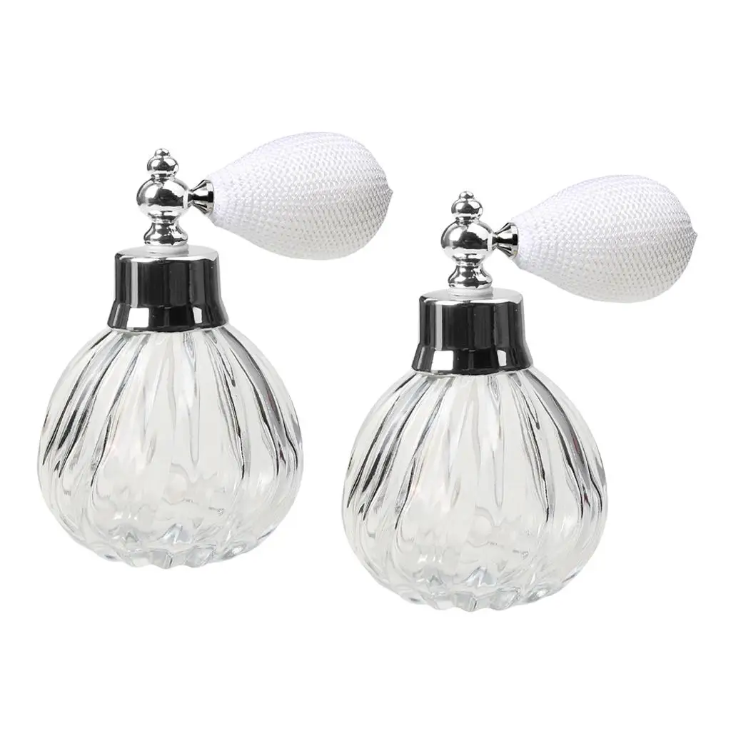 2 Pieces Empty Glass Perfume Fragrance Spray Bottle With Spray Tube