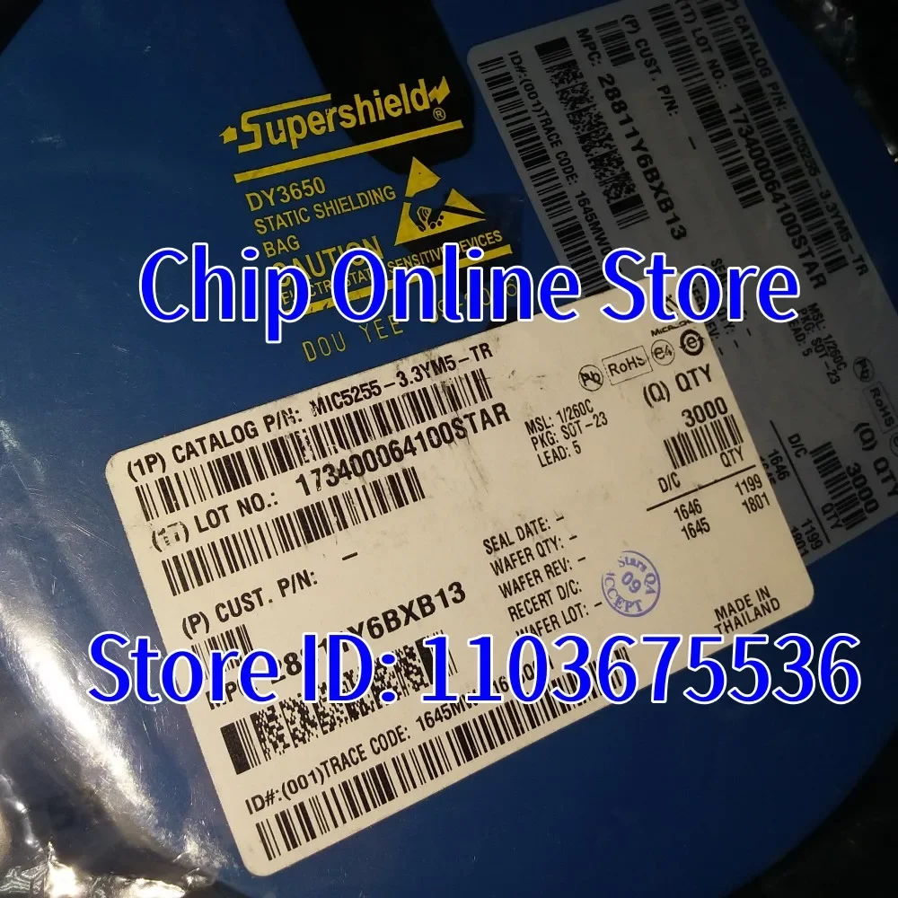 5 ~ 100 Buah MIC5255-3.3YM5-TR MIC5255-3.3YM5 MIC5255 SOT23-5 Regulator Tegangan LDO Tetap Asli Baru