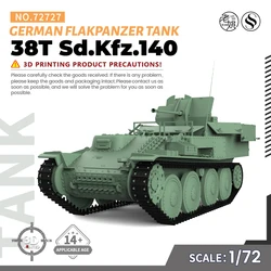 SSMODEL SS72727 1/72 25mm Military Model Kit German 38T Sd.Kfz.140 Flakpanzer Tank