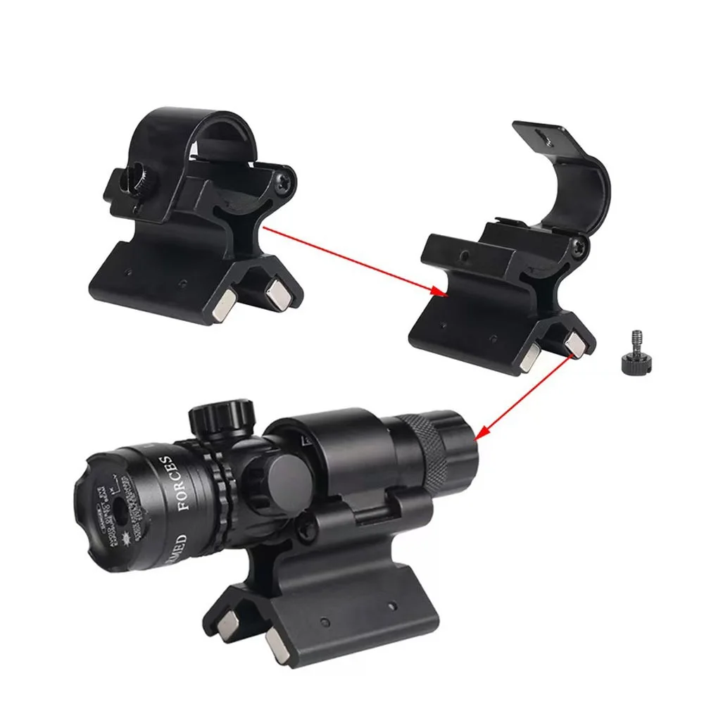 Magnetic Flashlight Holder 20mm Picatinny Rail Strong Magnet Direct Suction Fixed Bracket for Dia 24-27mm Torches Riflescope