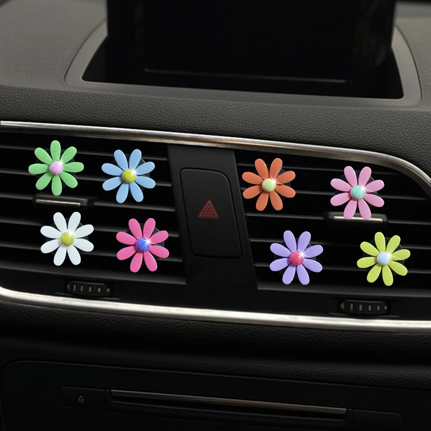 1pcs Aromatherapy Air Conditioning Car Vent Vent Perfume Clip Small Daisy Clip Car Interior Decoration Supplies Air Purifiers