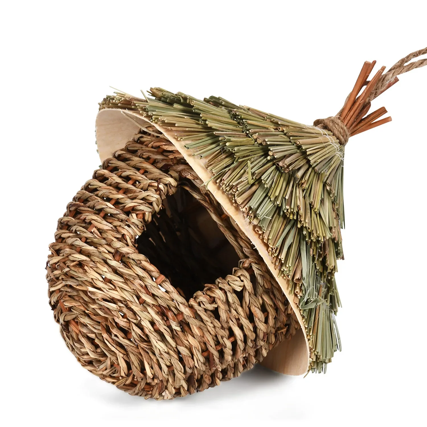 Garden decoration hummingbird house creative aviary hanging straw bird nest