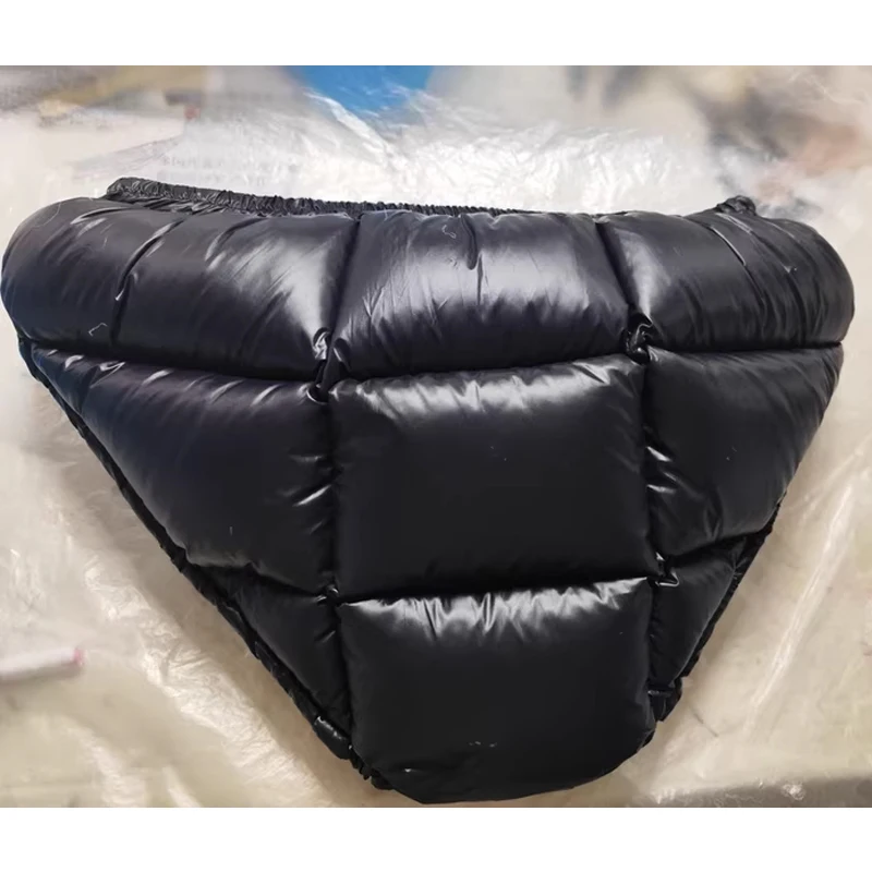 Black White Glossy ABDL Adult Warm Nappy Briefs Waterproof Soft Smooth Touch Panties Filled With Cotton Fluffy Washable Panty
