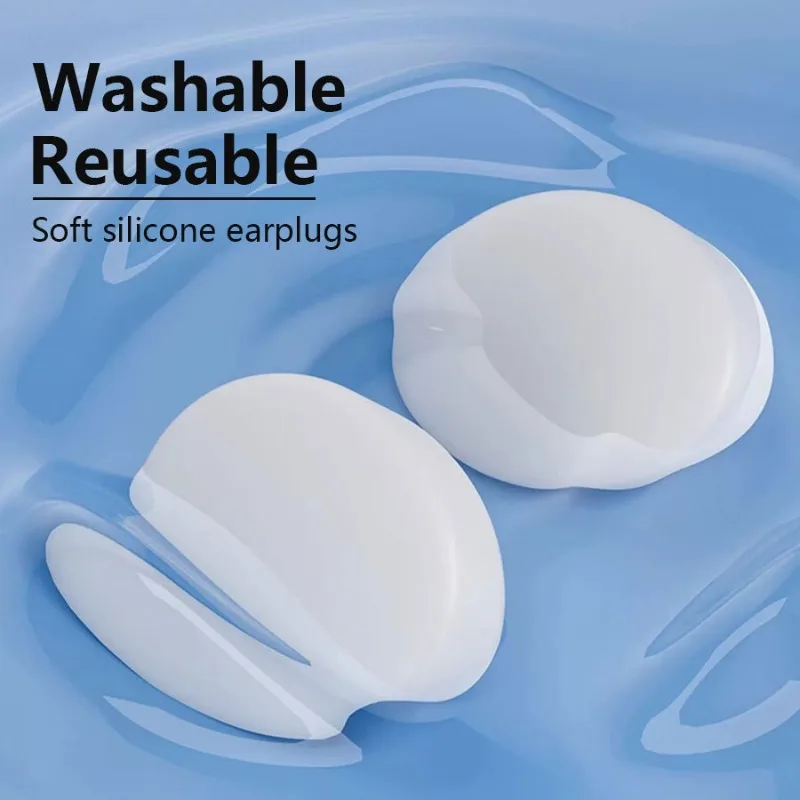 Tapones para los oídos de silicona para dormir, protección para los oídos, anticancelación de ruido, aislamiento acústico, reutilizables, 12 piezas