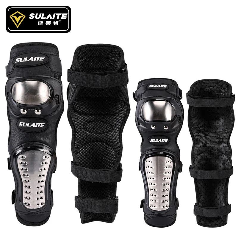 SULAITE Knee Pads Four-piece Set Steel Protection Outdoor Sport Motorcycle Accessories Off-road Motorcycle Moto Knee Pads