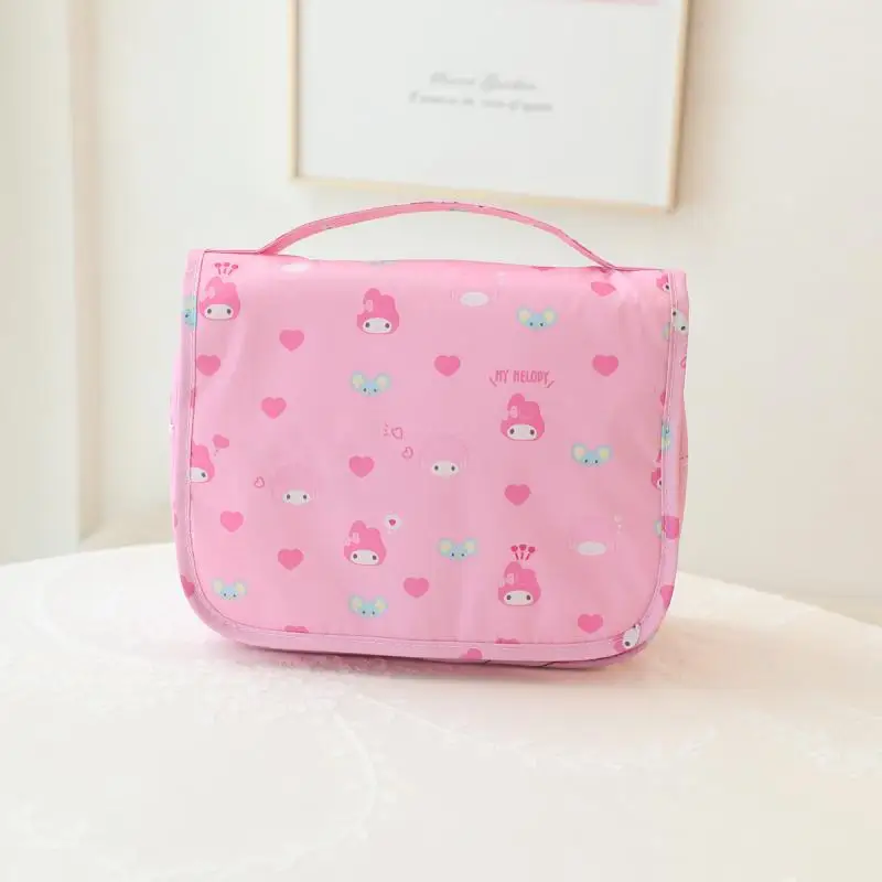 Anime Sanrioed Kawaii Hello Kittys Cinnamoroll My Melody Cartoon Kuromi Hanging Toiletry Bag borsa per cosmetici impermeabile