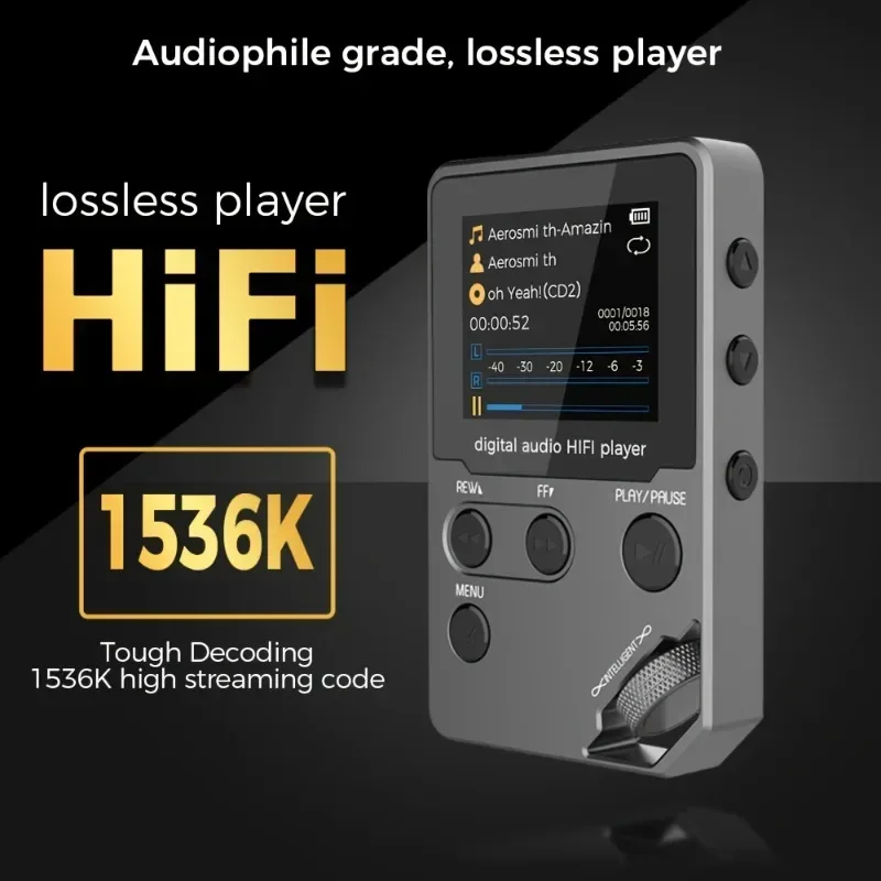 C5 8GB Lossless Bluetooth MP3 Music Player, Zinc Alloy Body,Rotary Controls,Wireless Connection,FM Radio,Voice Recorder Newest