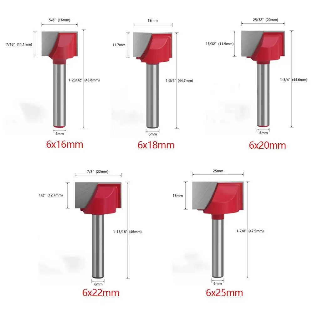 6mm Engraving Shank Milling Cutter Wood Carving Woodworking Tools Cleaning Bottom Bit Router Bits