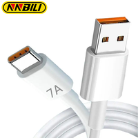 NNBILI 7A 100W Type C USB Cable Super-Fast Charge Cable for Huawei Mate 40 30 Xiaomi Samsung Fast Charging USB Charger Cable