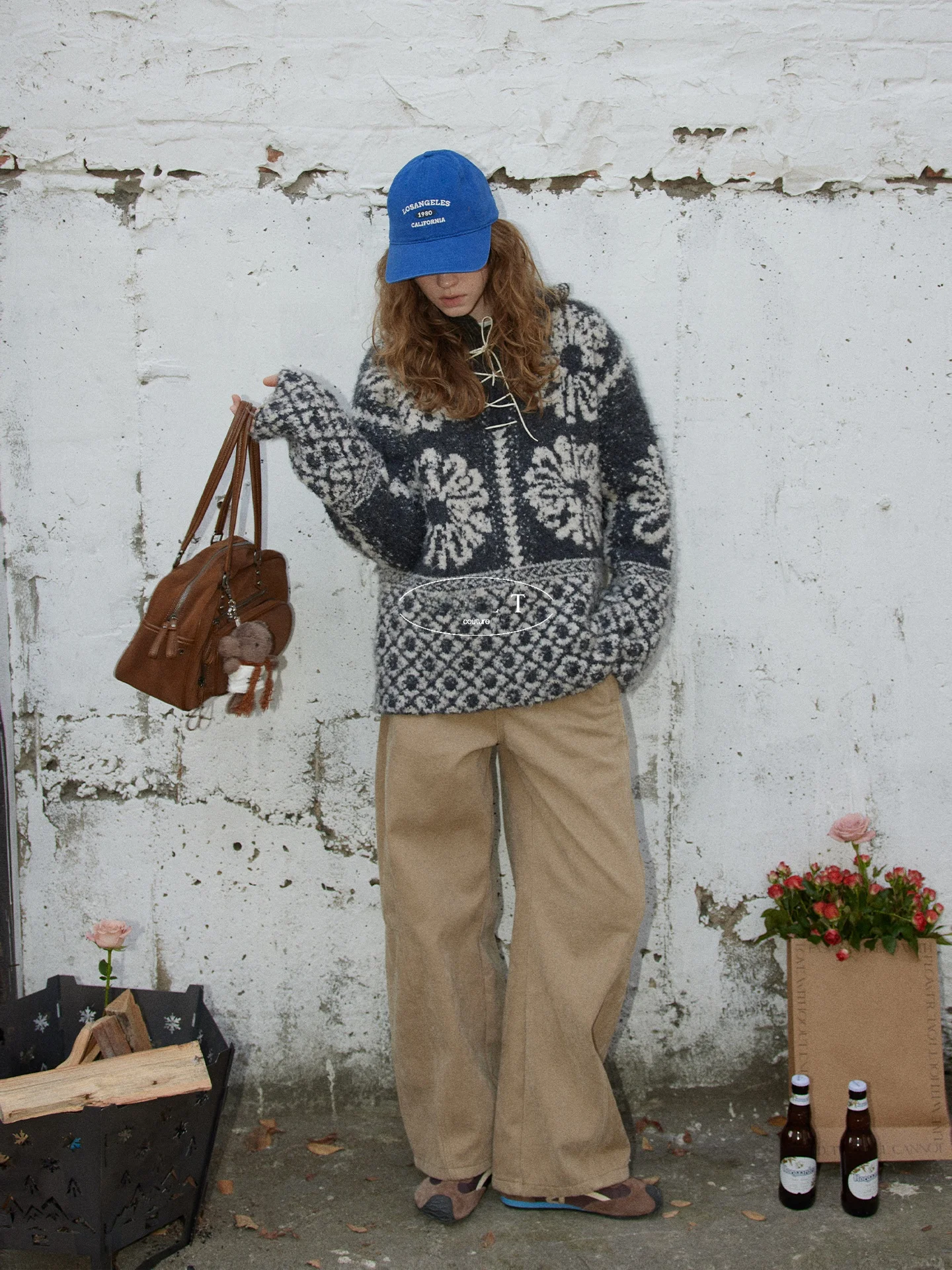 

BMLT Nordic Winter Thiened Knitted Open Cardigan Sweater Loose Outerwear Retro Texture Long Sve Mid-Length Coat for Women