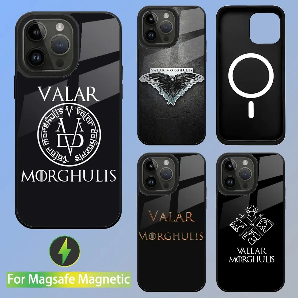 V-Valar Morghulis Phone Case For iPhone 15,14,13,12,11,Plus,Pro,Max Mini Magsafe Magnetic Wireless Charging