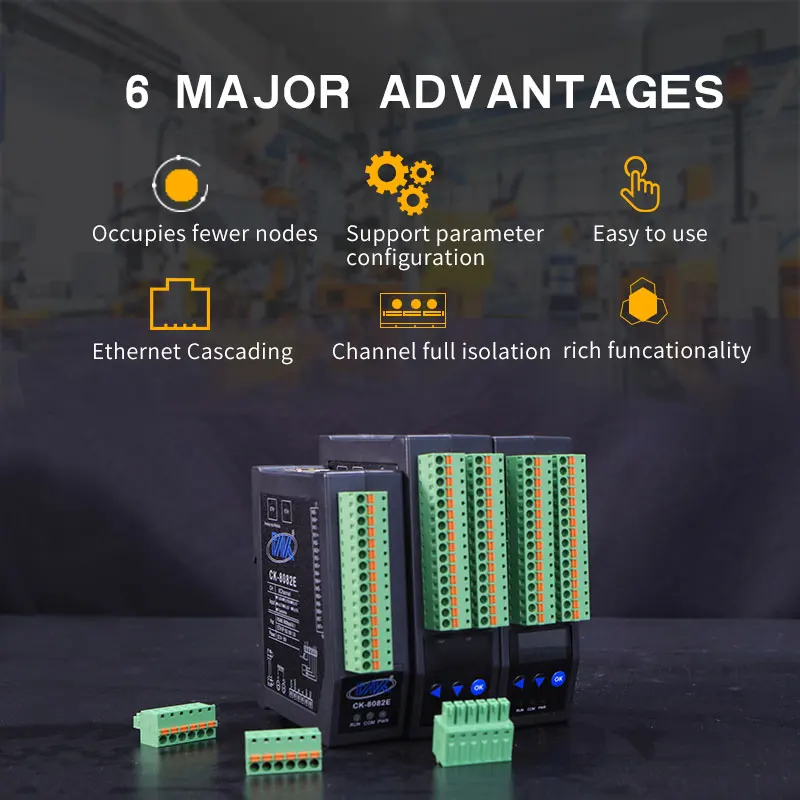 4-قناة التناظرية المدخلات واجهة Modbus محول RS485 إيثرنت وحدة اكتساب المقاومة الحرارية PT100 المدخلات RTD عن بعد #5