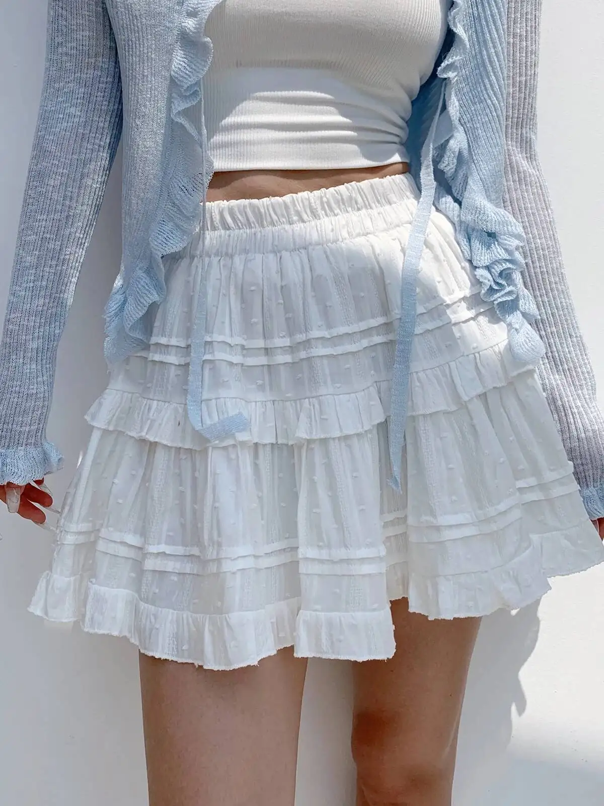 

Ballet Style Women Spring/summer Small Stature Gentle Temperament Short Skirt High Waist Slim Sweet French Cake Skirt BX3O