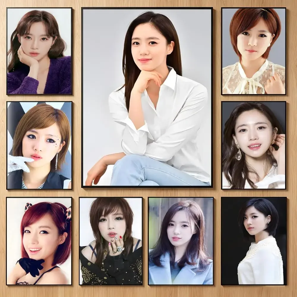 Graceful Celebrity H-Ham Eun Jung Poster Classic Self-Adhesive PP Wall Sticker for Living Room Bar Decor Gift