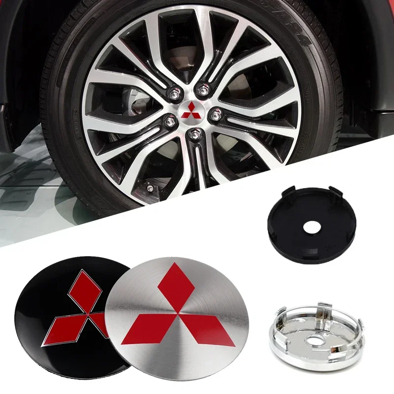 

4 Units Car Tire Hub Center Badge Emblem Decals Car Utility Products for Mitsubishi Triton Lancer 10 Xpander Outlander Pajero AS