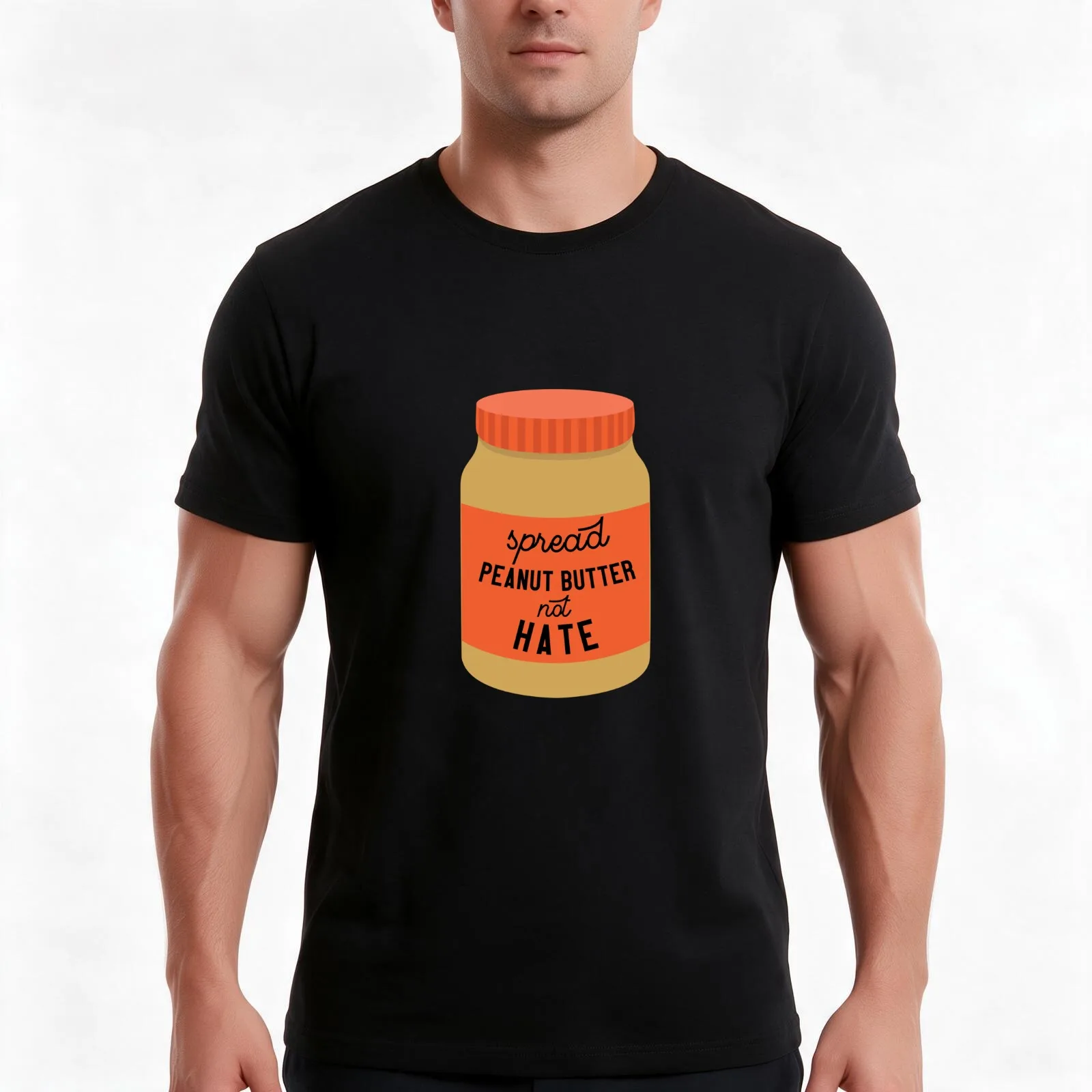 Spread peanut butter not hate T-Shirt Summer Casual Cotton Tee Oversized Streetwear Tops Vintage Graphic Print 100% Cotton