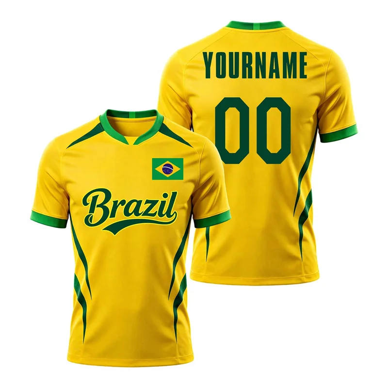 2026 Brazil Switzerland Angeutina Flag Football T Shirt Custom Name Number Printed Short Sleeve Casual Oversized Tops