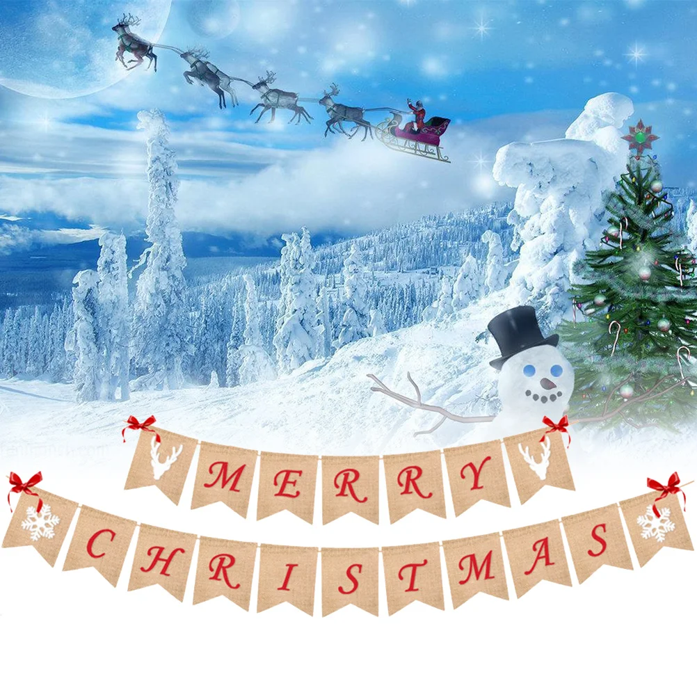 

christmas banner christmas decoration banner christmas hanging banner christmas party banner christmas burlap banner