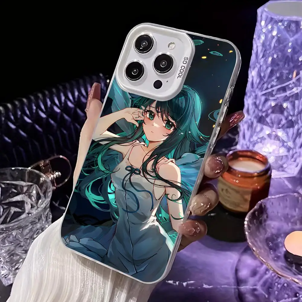 Saya no Uta حافظة هاتف محمول لهاتف آيفون 17 16 15 14 13 12 11 X XR XS 8 7 Air Pro Max Plus غطاء أبيض شفاف ملون