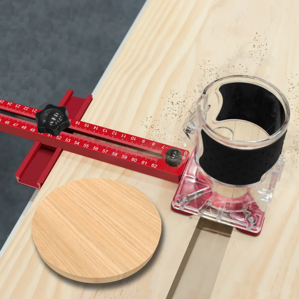 Extended 3-in-1 Aluminum Router Milling Groove Bracket Jig for Woodworking 9-61cm Radius Circle Cutting Cabinet Hardware Tool