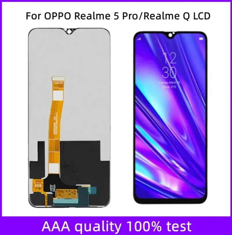 6.3” For OPPO Realme 5 Pro LCD Display Touch Panel Screen Sensor Assembly   renewal RMX1971 RMX1973 For Realme Q LCD Display