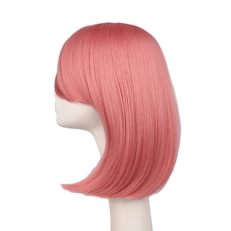 14 inch korte rode pruiken vrouwen korte rechte bob met pony natuurlijke schattige synthetische rechte pruiken voor dagelijks feest Halloween cosplay
