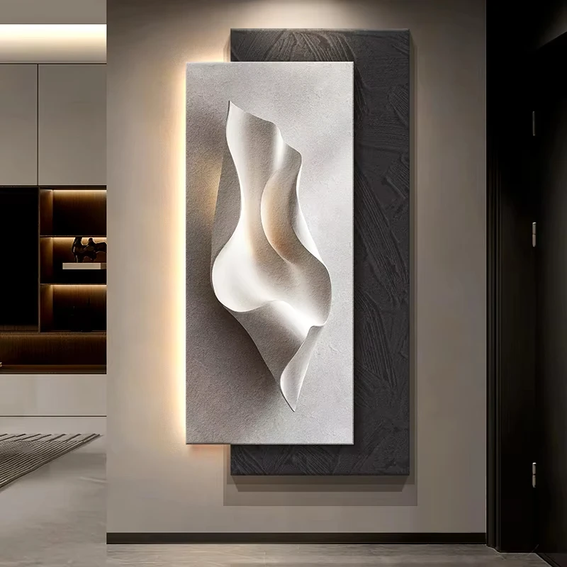 Modern Entrance Decoration Painting Corridor Hanging Painting Vertical Version Living Room Led Light Painting Wall Lamp Night