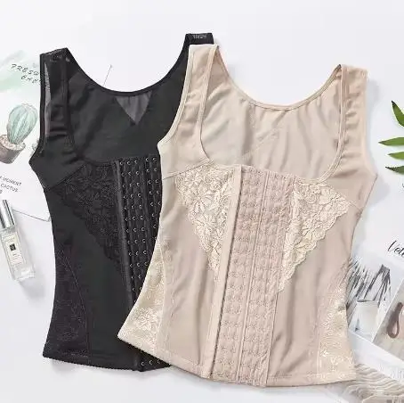 2 قطعة مدرب خصر النساء ملابس داخلية البطن تحكم Cincher سليم محدد شكل الجسم تجريب حزام مشد تحت الصدر هوك تانك القمم M-3XL