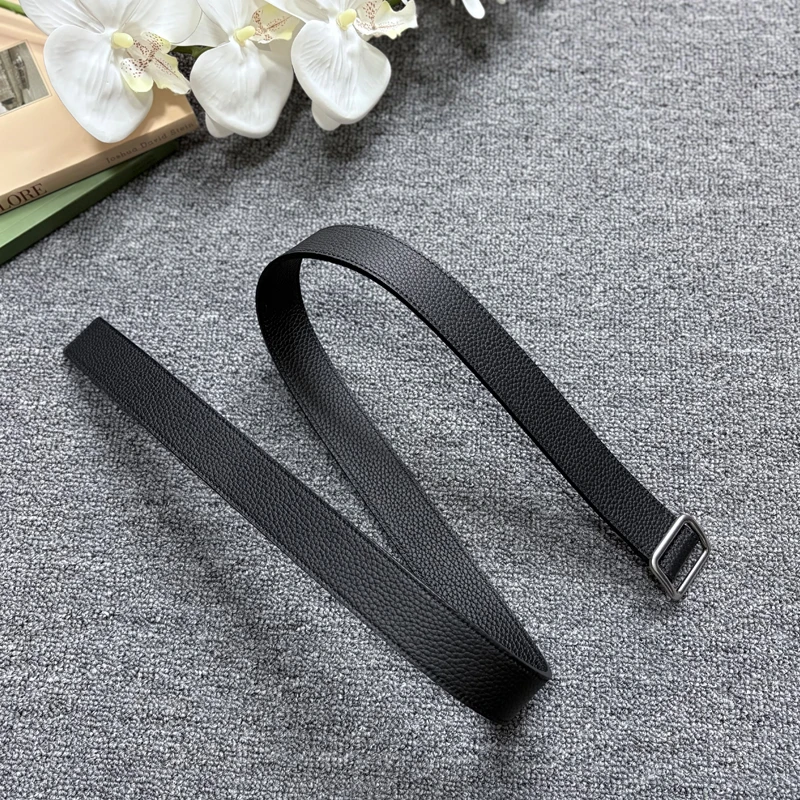 Minimalist distressed buckle layer cowhide and lychee pattern women's genuine leather belt versatile pure cowhide belt women's d