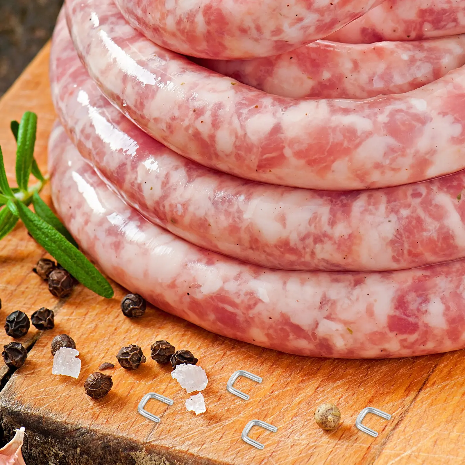 4000Pcs Sausage Clipper U-Shaped Aluminum Clips Manual Sealing Tool Sausage Casing Packaging Clips Efficient Leakproof Food