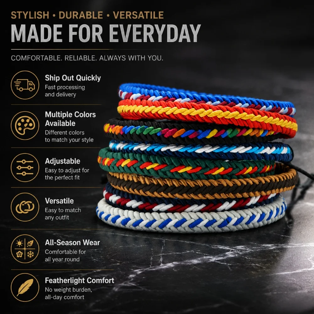 Stylish Handmade Ethnic Fabric Rope Bracelet Unisex Adjustable Multiple Colors Available Bohemian Grade A Cord Vacation Jewelry